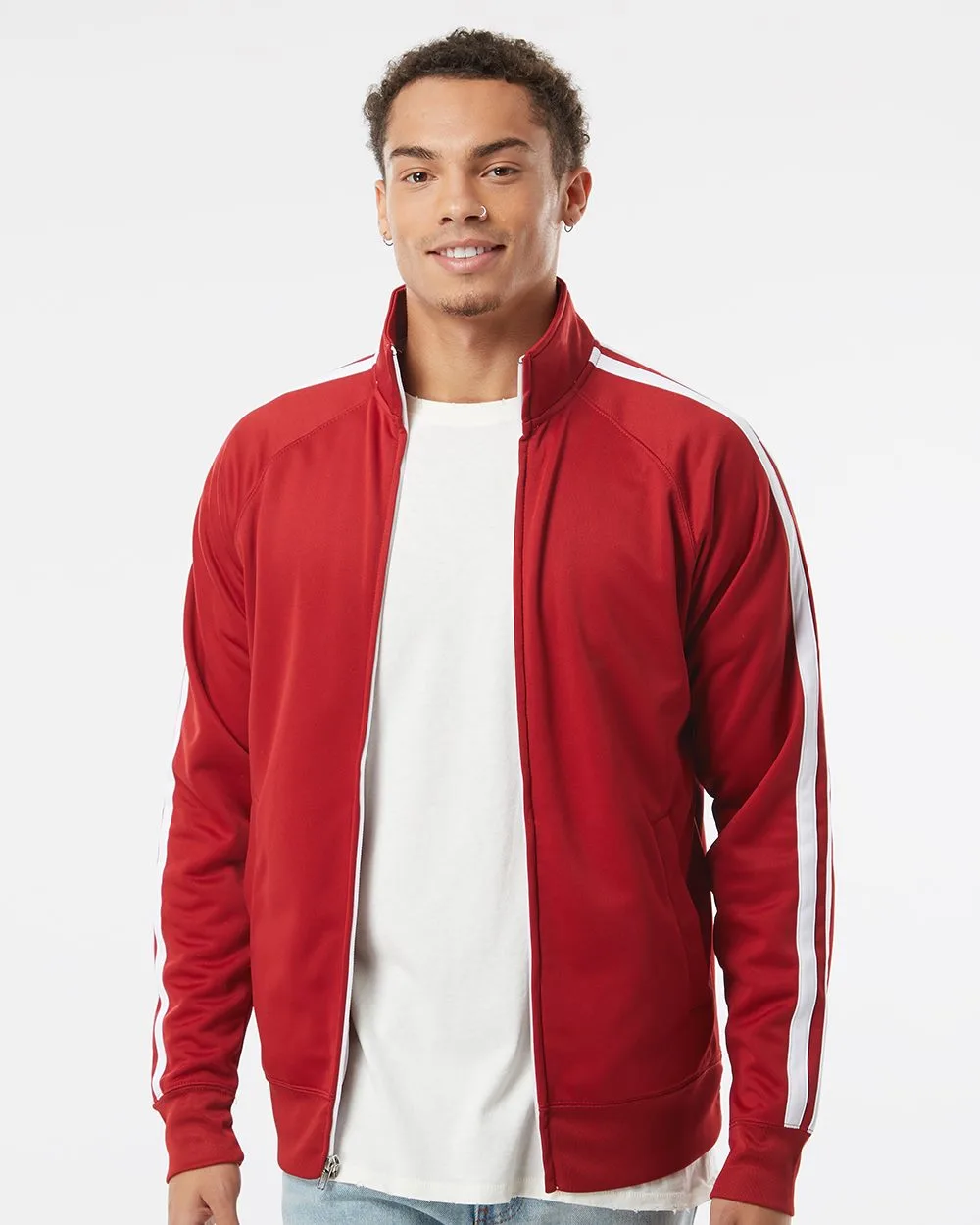 Independent Trading Co.® Unisex Lightweight Poly-Tech Full-Zip Track Jacket view 2