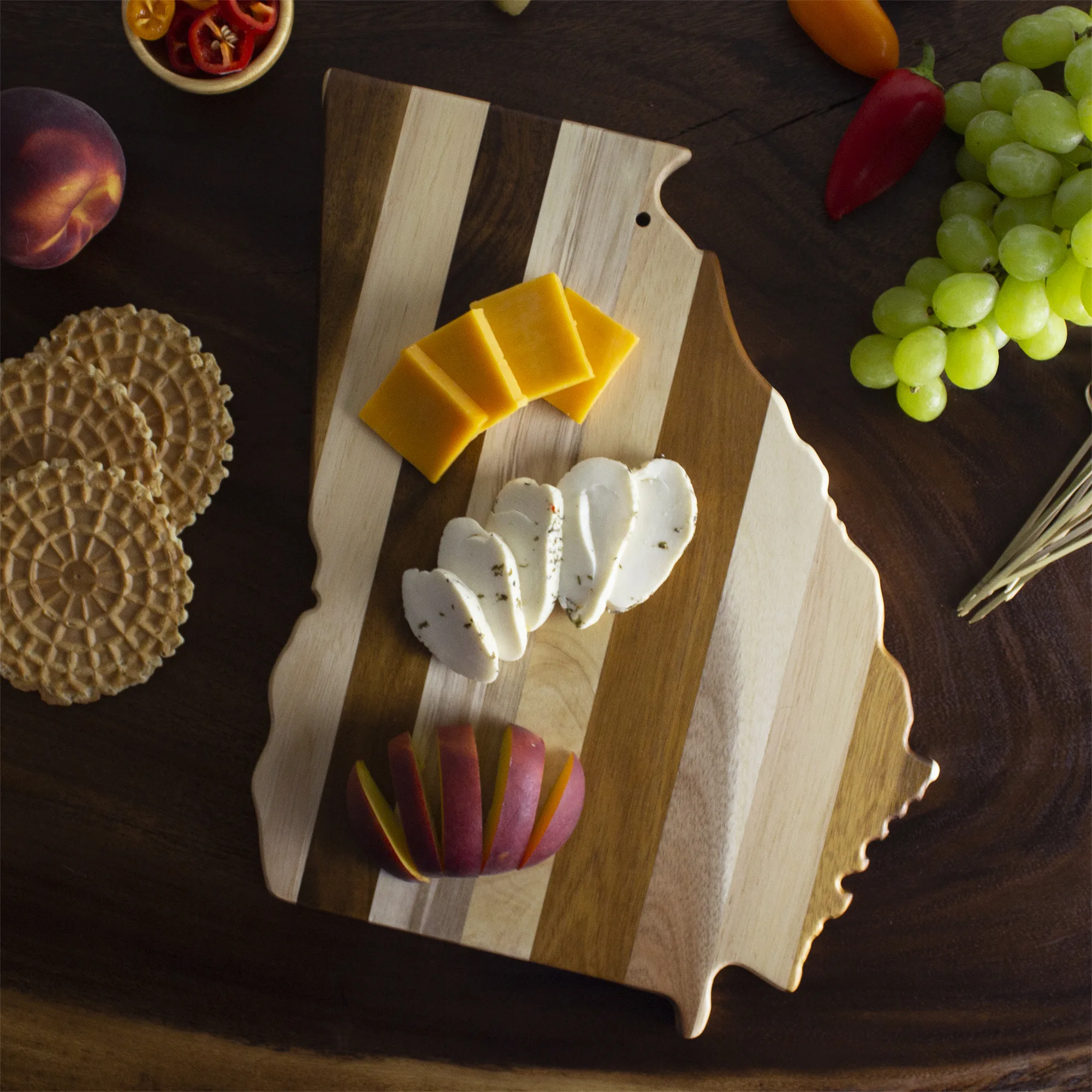 Rock & Branch® Shiplap Series Georgia State Shaped Wood Serving & Cutting Board view 2