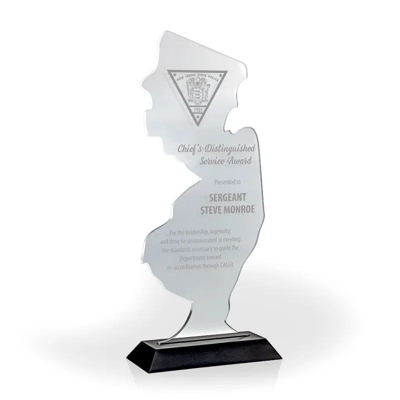 New Jersey Award with Black Wood Base - Engraved