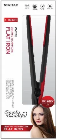 Health, Beauty & Fitness Vivitar Ceramic Tourmaline Hair Iron - Red