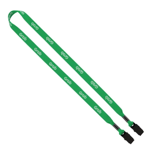 5/8" Dye-Sublimated Tubular Double Bulldog Clip Lanyard view 2