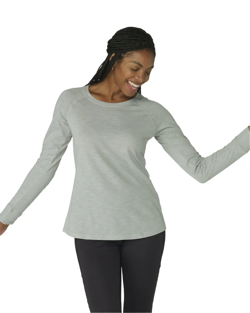 BOXERCRAFT Ladies' Payton Preppy Patch Long-Sleeve T-Shirt view 4