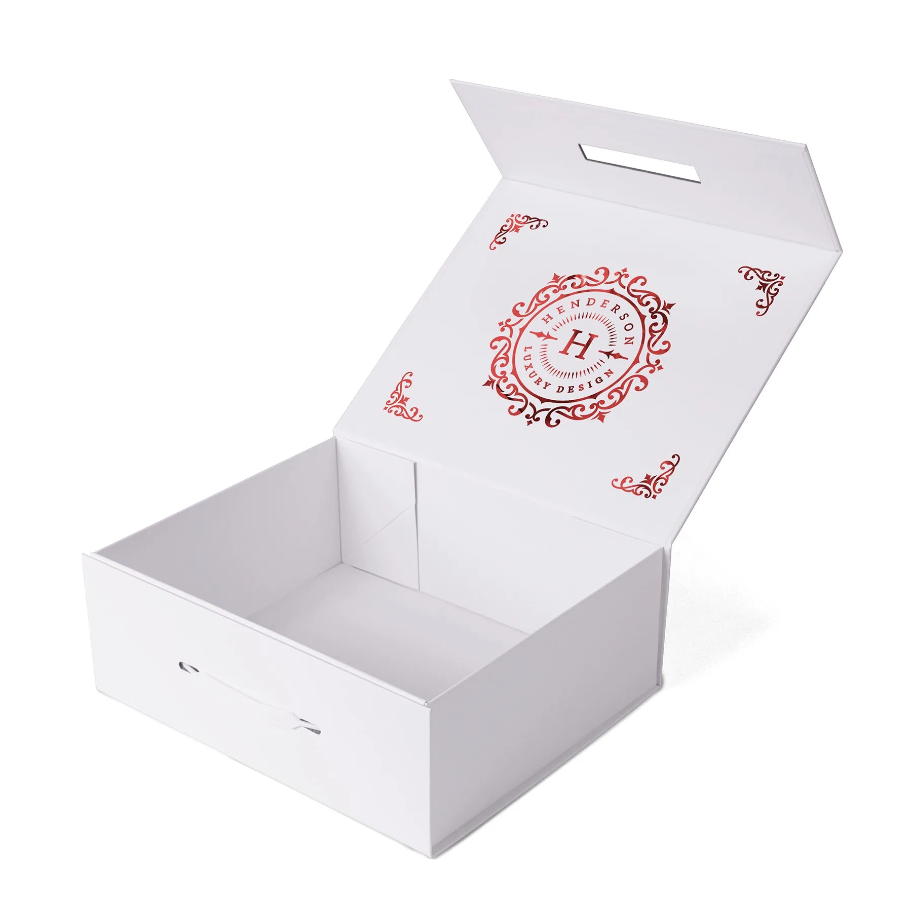 Shelly - Magnetic Gift Box with Handle - Foil Print (12 1/4" x 10 1/4" x 4 1/2") view 2