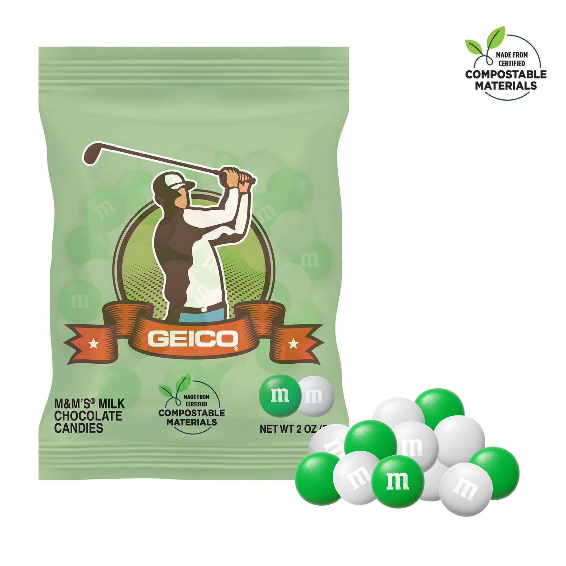 Golf - 2oz Color Choice M&M'S® ECO-Digibag, & Full Color