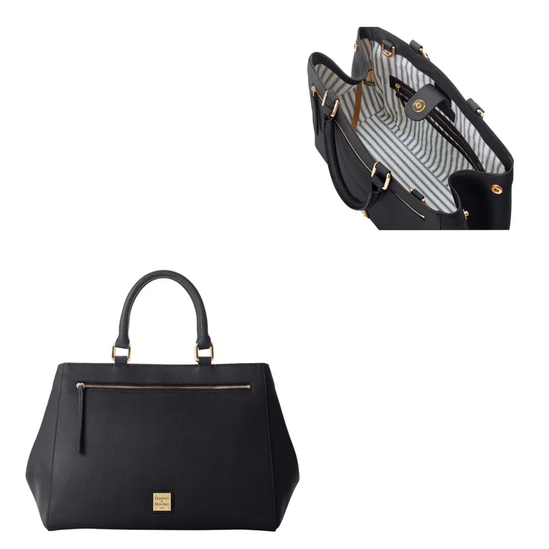 Dooney & Bourke Black Saffiano Zip Satchel