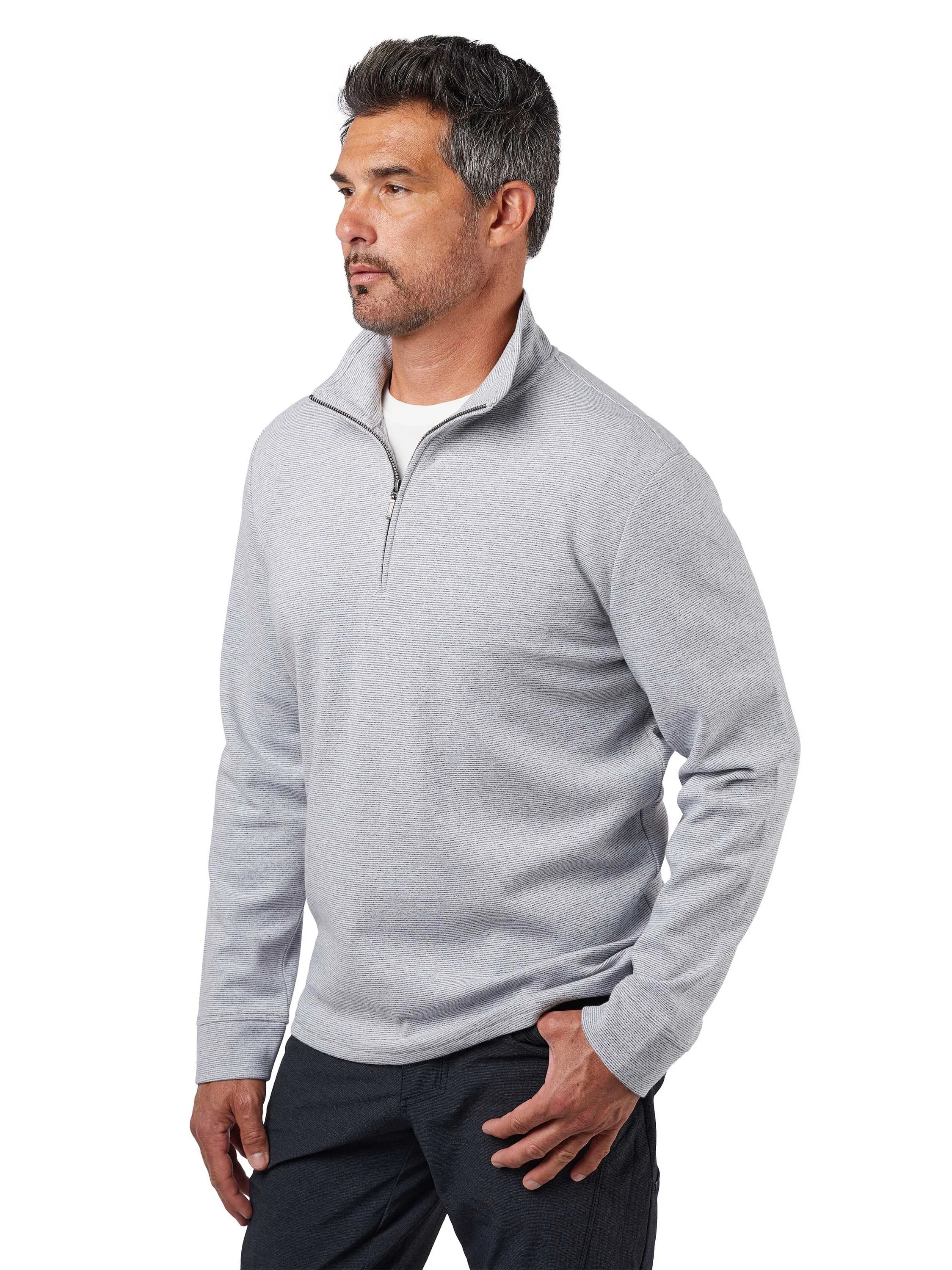 Cardiff Quarter-Zip Cotton Fleece Pullover view 7