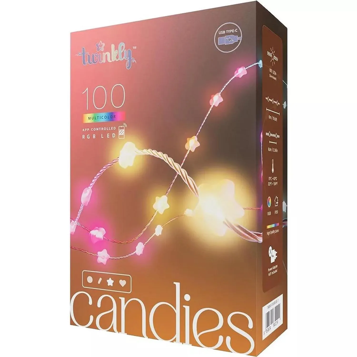 Twinkly - Candies 100L 8Mm Star Shape Rgb Transp Usb-C