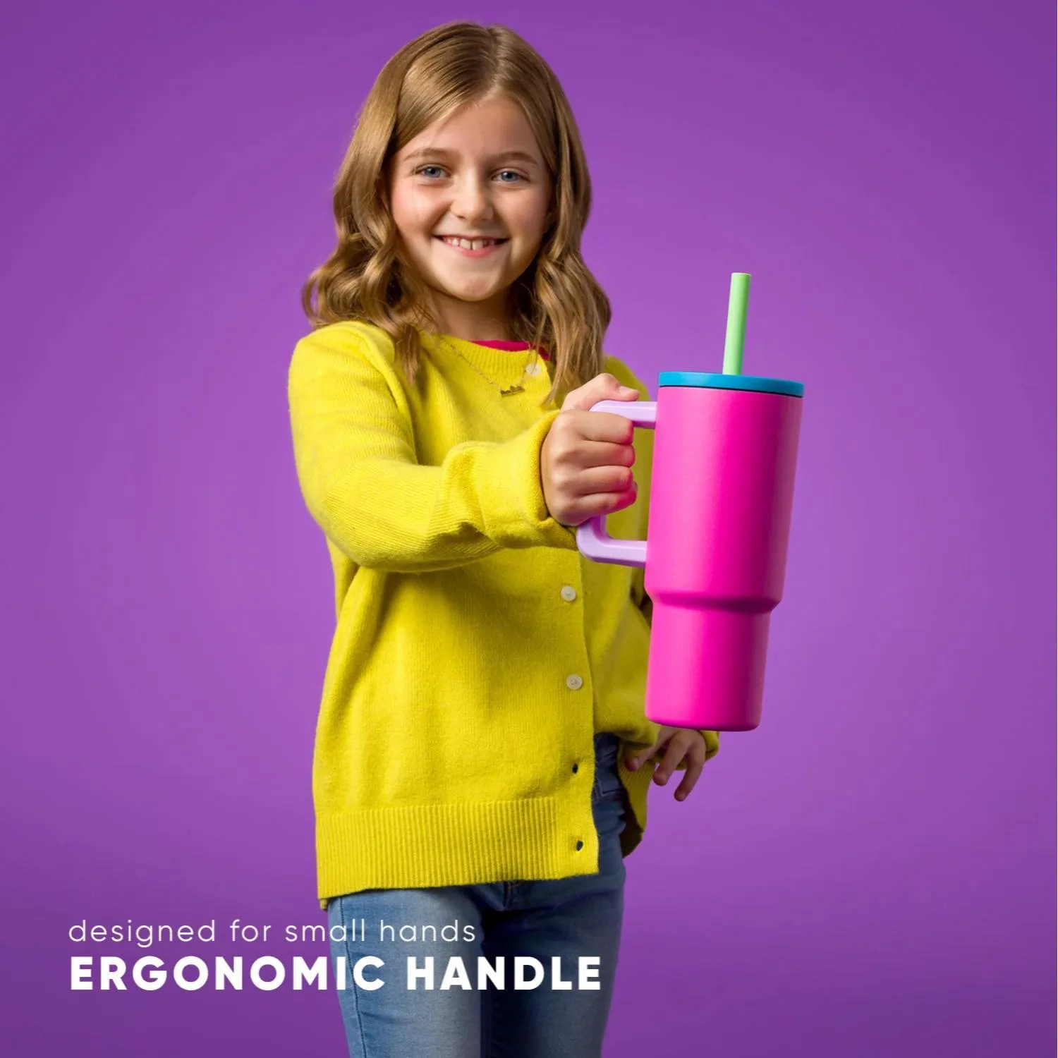 24 oz Simple Modern® Stainless Steel Double-Walled Insulated Trek Kids Tumbler w/ Silicone Straw Lid view 5