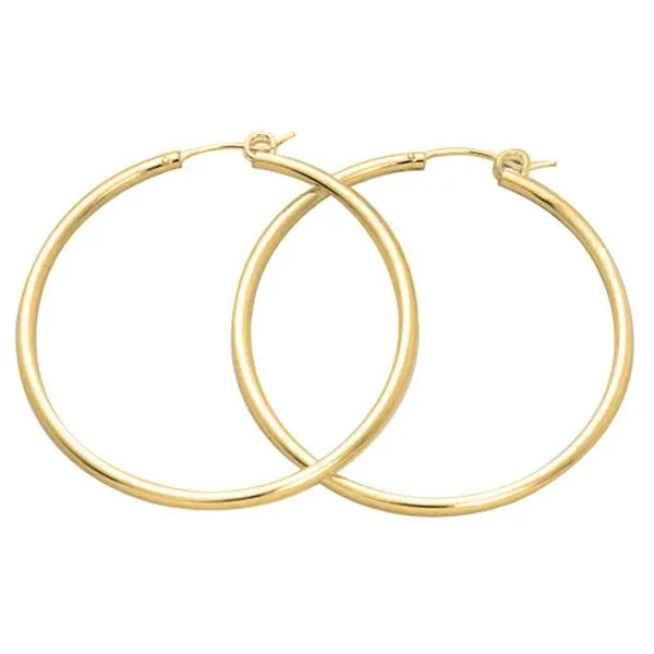 Jilco Inc Sterling Silver Earrings - 35mm Yellow Gold Overlay