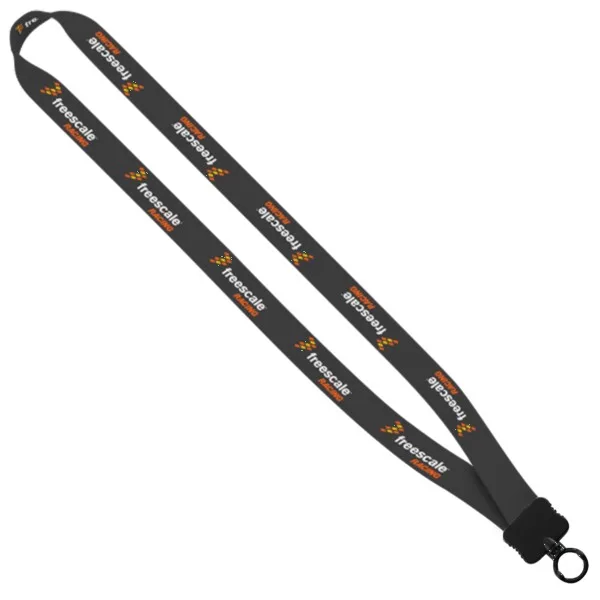3/4" Dye-Sublimated Stretchy Elastic Lanyard with Plastic Clamshell and Plastic O-Ring view 2