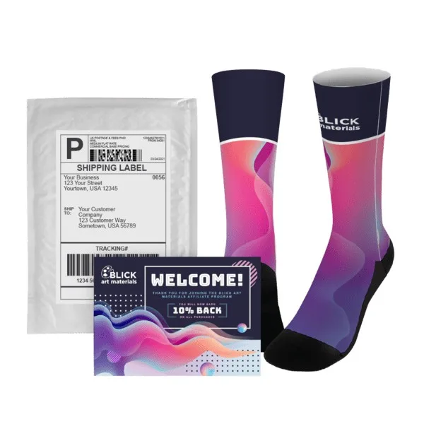 19" Dye-Sublimated Socks (Pair) Mailer Kit view 2