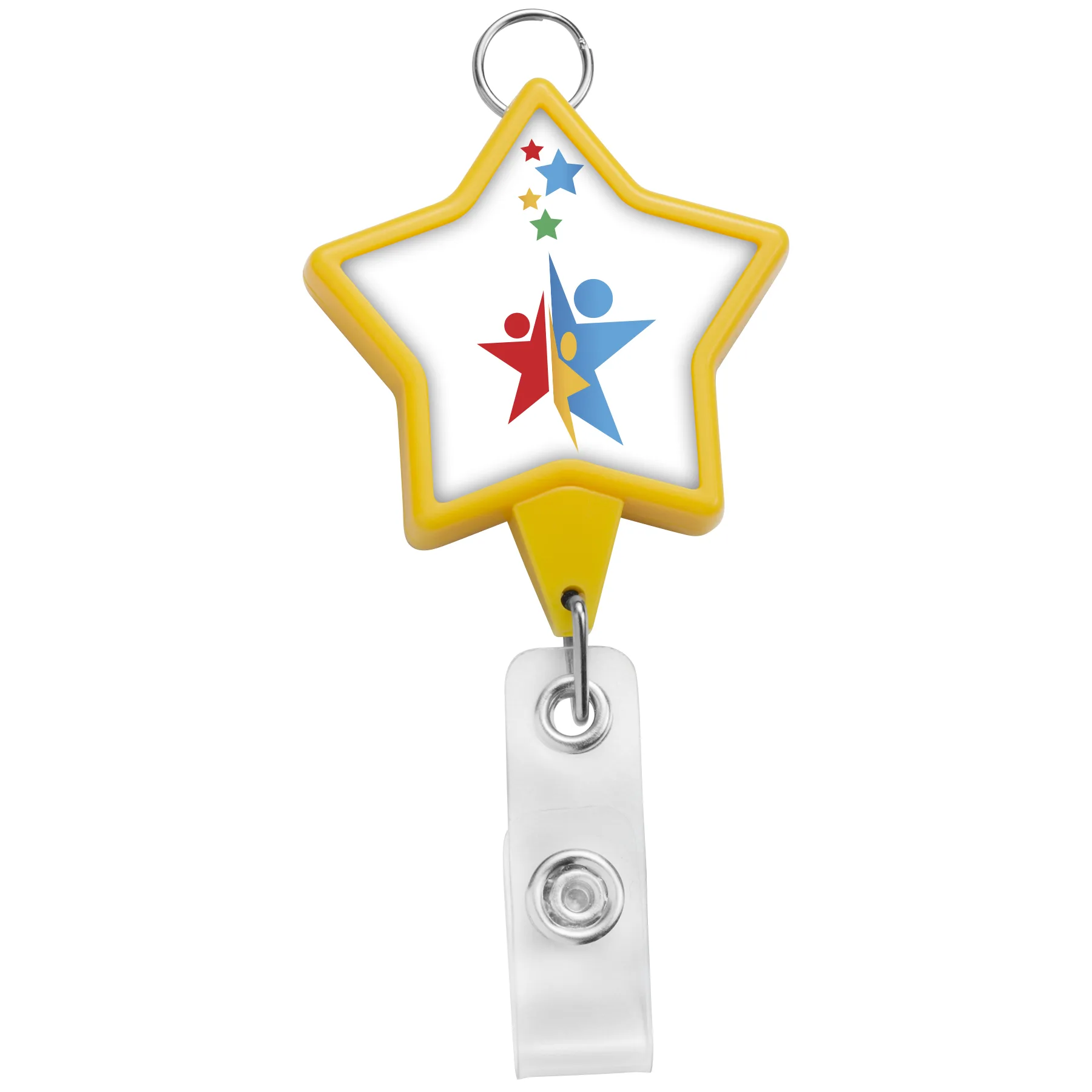 Jumbo Star Retractable Badge Reel w/lanyard attachment view 4