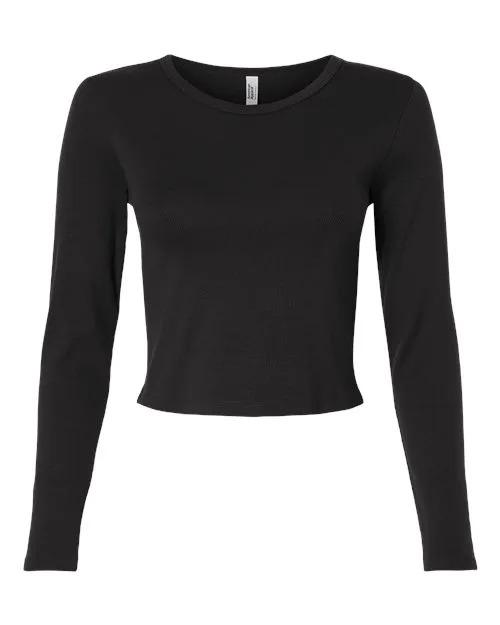 American Apparel® Women's Baby Rib Long Sleeve Cropped T-Shirt