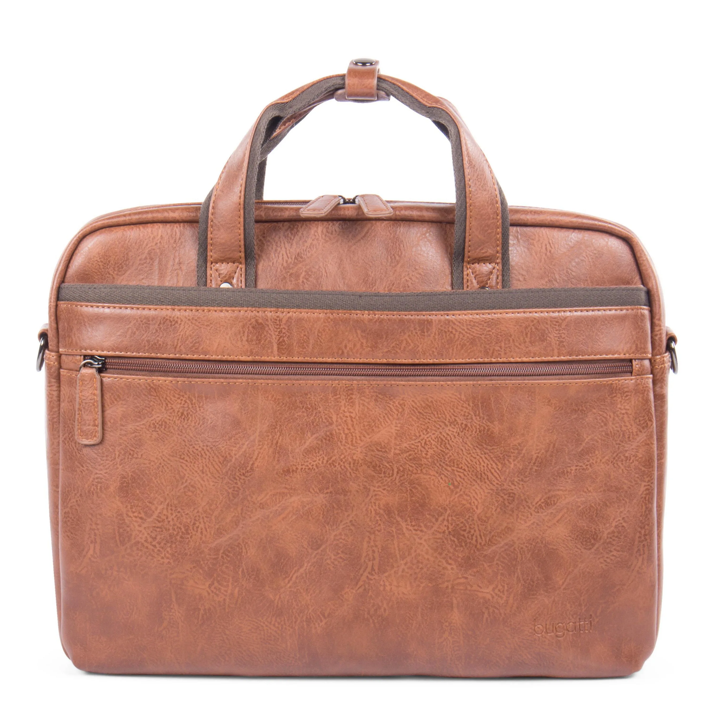 Bugatti Valentino Briefcase-Vegan Leather-Cognac