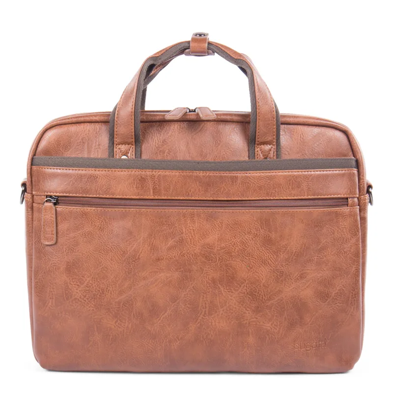 Bugatti Valentino Briefcase-Vegan Leather-Cognac