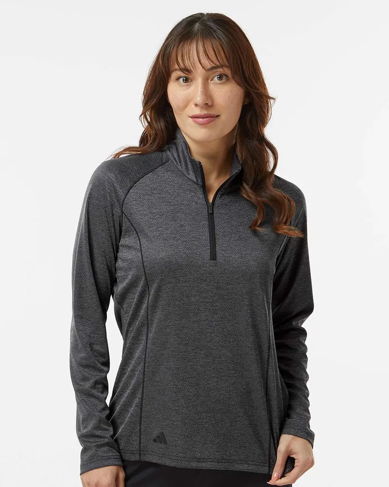 Adidas® Women's Space Dyed Quarter-Zip Pullover Shirt