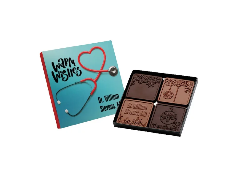 4-Piece Chocolate Ensemble Gift Set with Classic Custom Packaging
