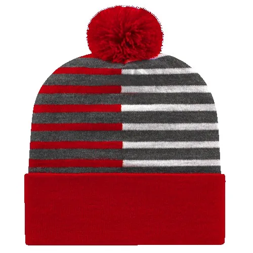 Half Color Knit Cap with Cuff view 4