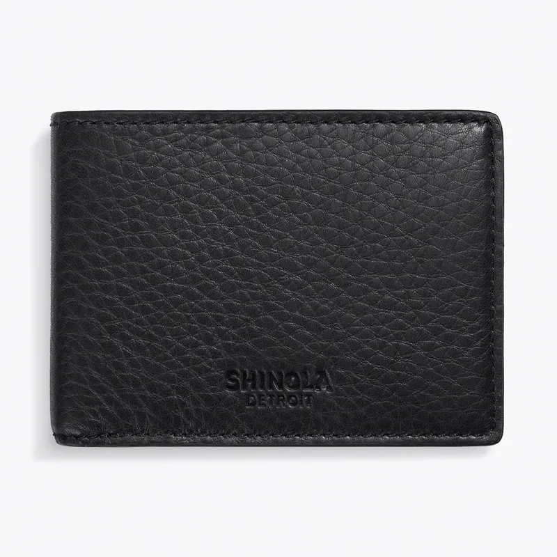 Shinola Slim Black Bifold Wallet
