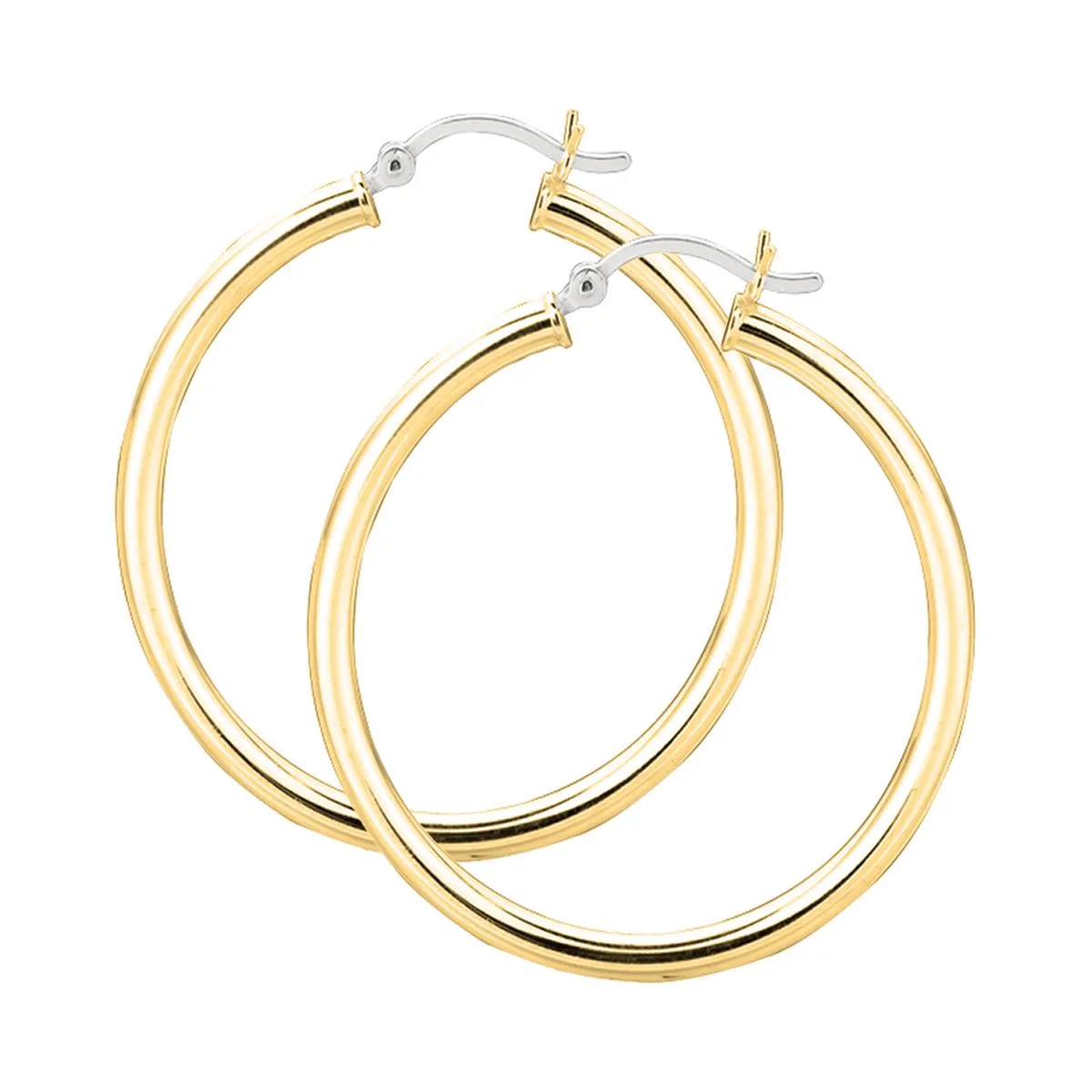 Jilco Inc Yellow Gold Hoop Earrings - 40mm