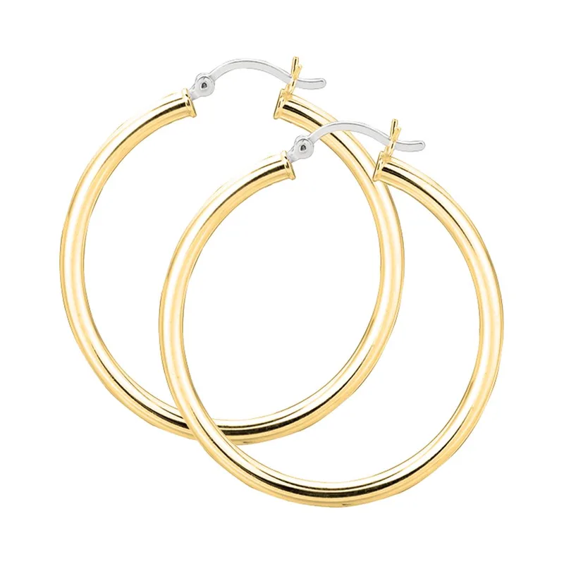 Jilco Inc Yellow Gold Hoop Earrings - 40mm