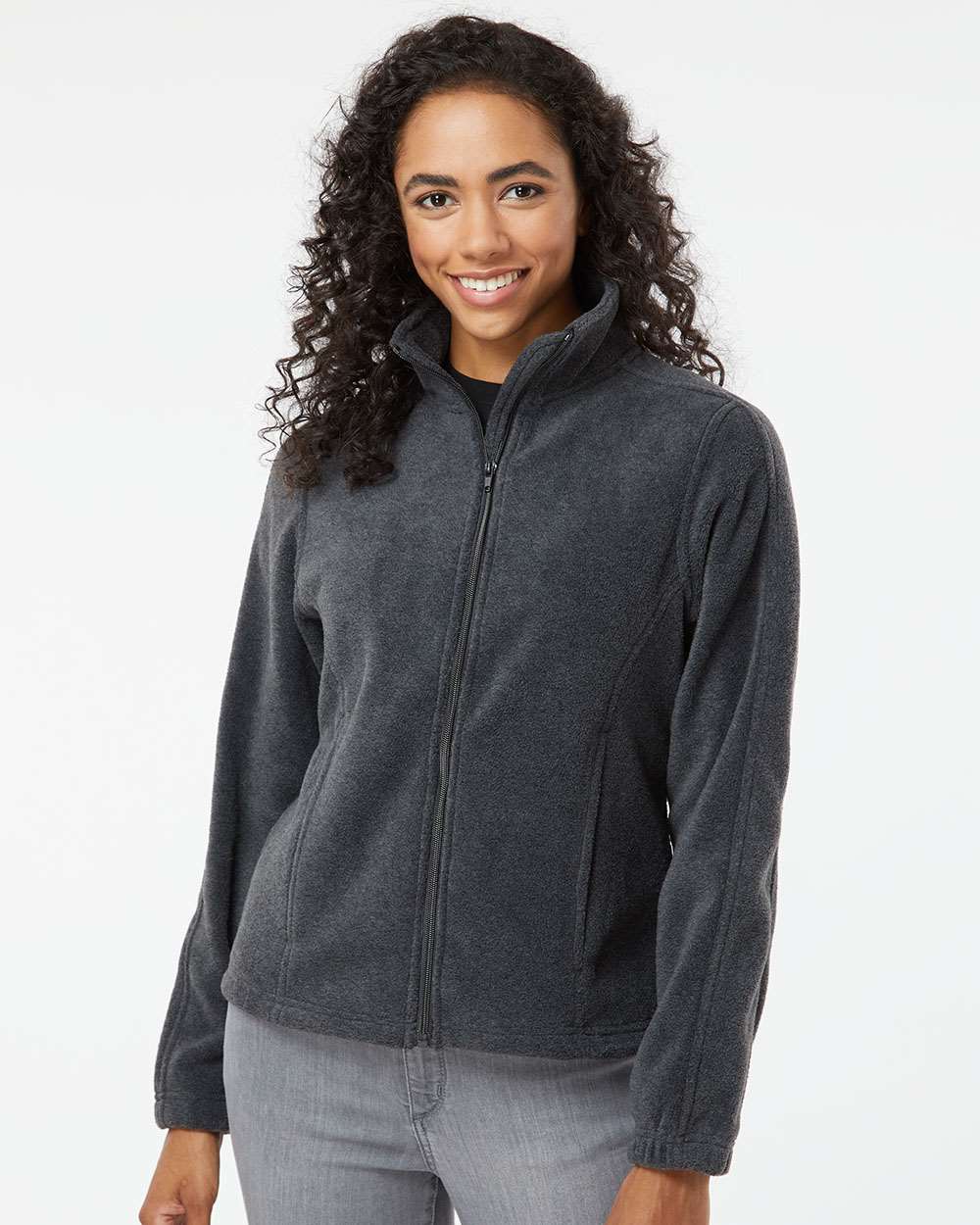 Burnside® Women's Polar Fleece Full Zip Jacket view 2
