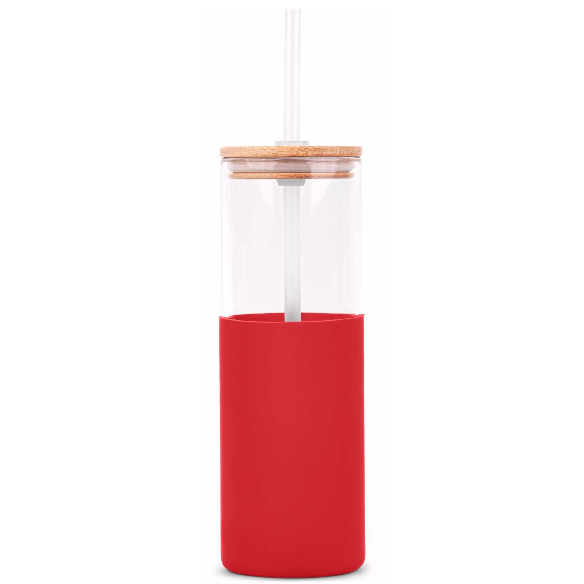 18 Oz. Glass Tumbler w/Bamboo Lid, Straw & Silicone Sleeve view 3