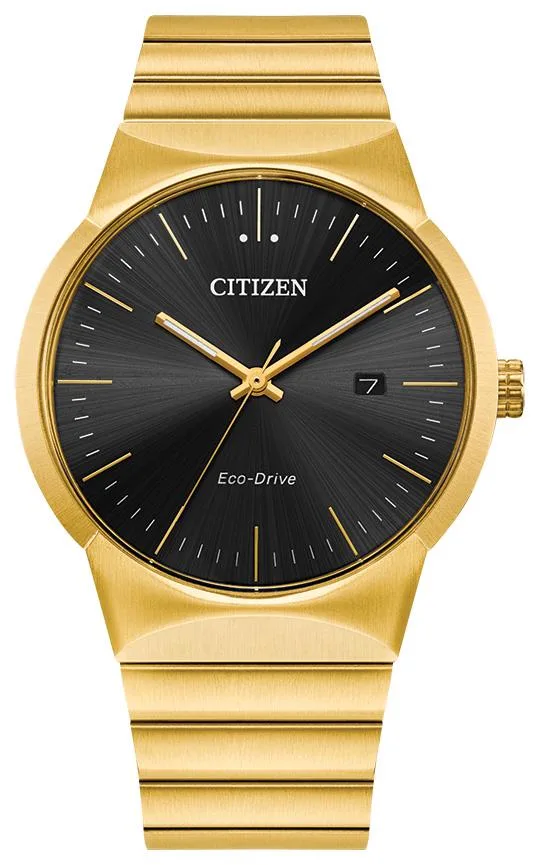 Citizen Watch Men's Modern Axiom Gold-Tone Stainless Steel Bracelet w/Black Dial