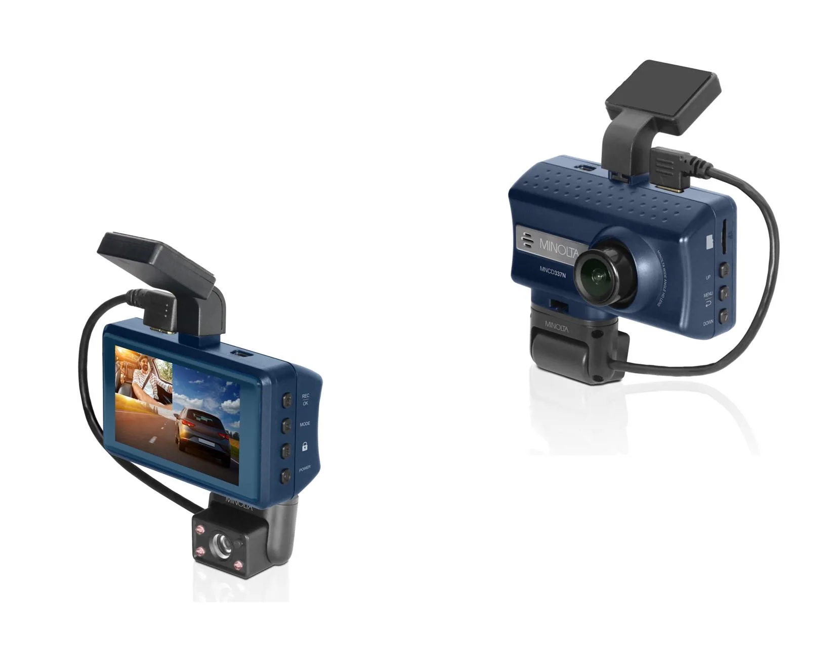 Minolta Fhd 2-Channel Dashcam W/3" Lcd