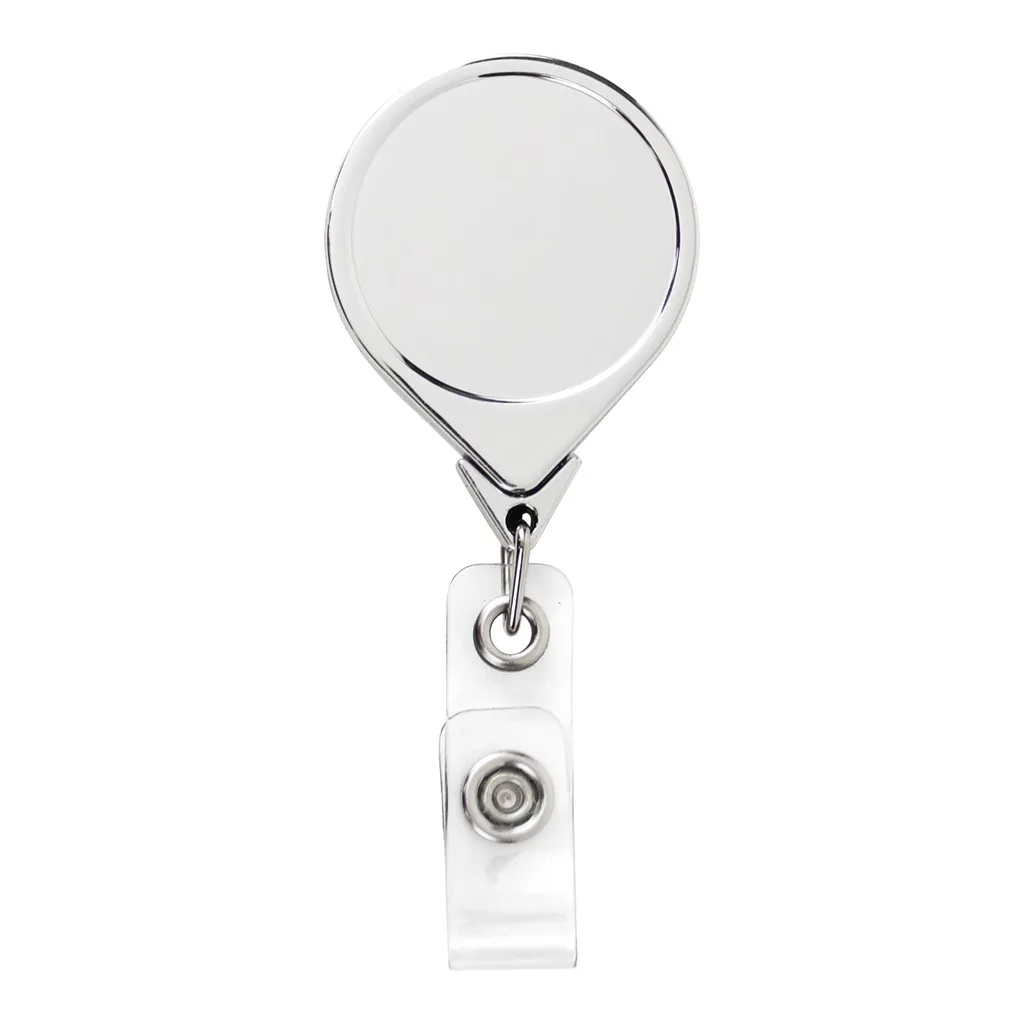 Metallic Finish Jumbo Round Retractable Badge Reel view 2