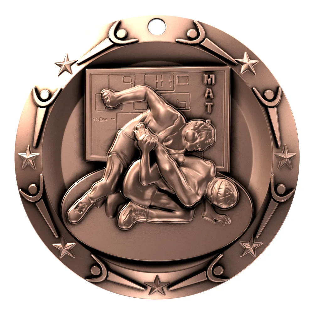 Antique Wrestling World Class Medallion (3") view 5