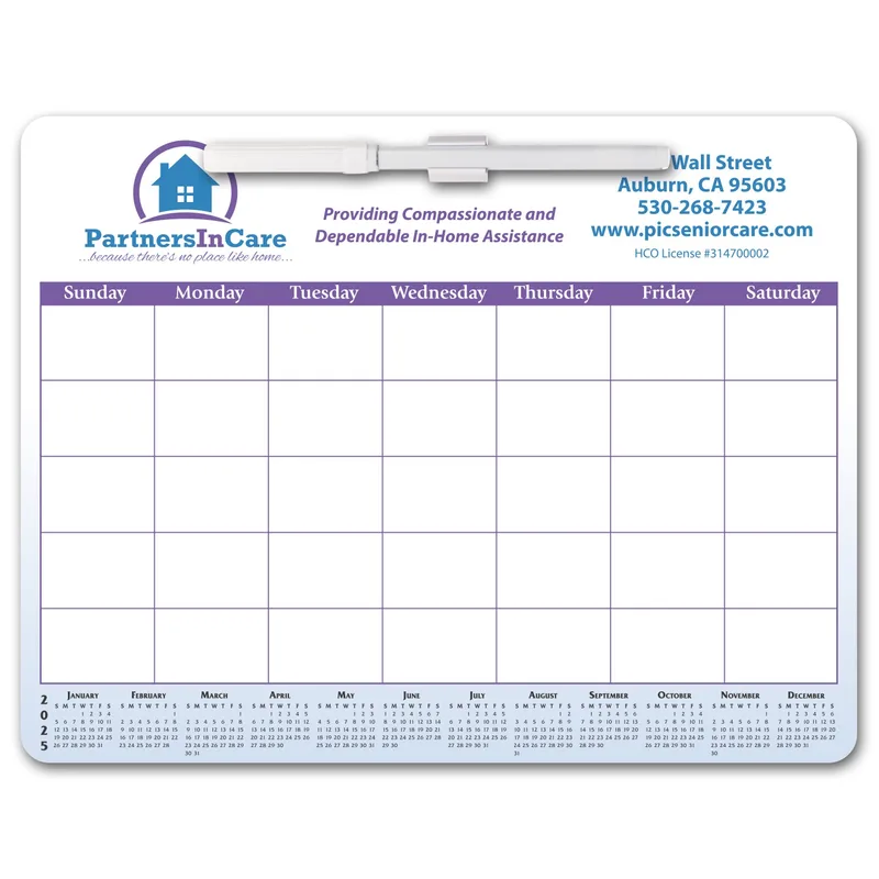 Memo Board Calendar w/ Mag