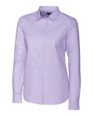 Cutter & Buck Stretch Oxford Stripe Womens Long Sleeve Dress Shirt view 5