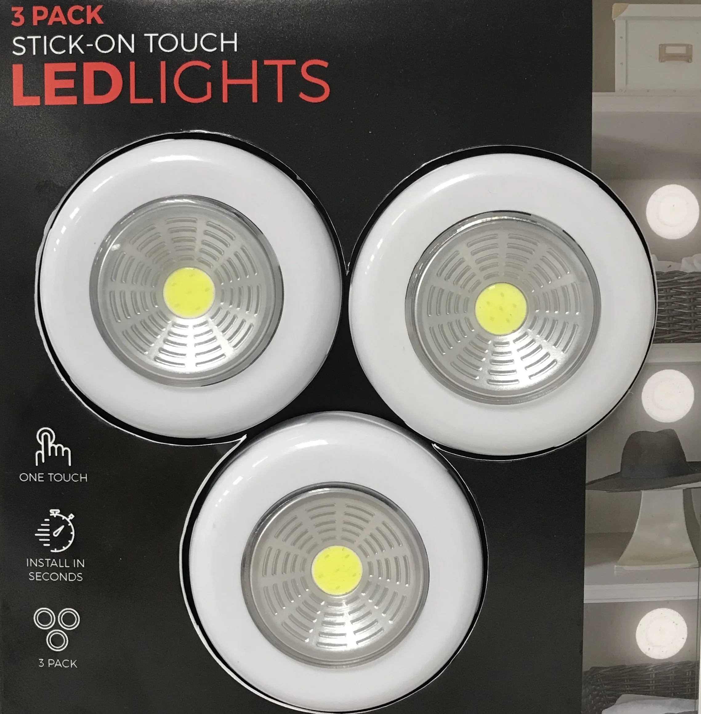Smart Home, Office & Mobile Vivitar 3-Pak Stick-On Led Circle Lights