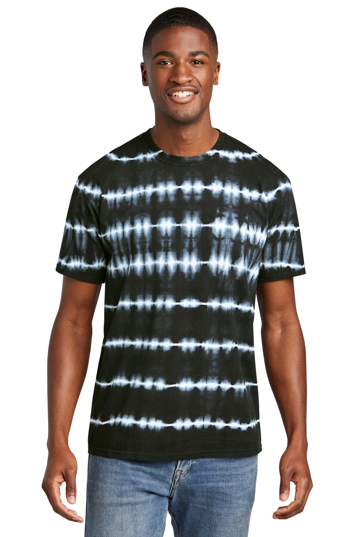 Port & Co™ Allover Stripe Tie-Dye Tee