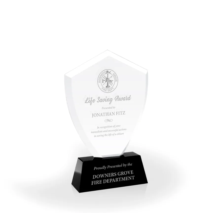 Denver Engraved Crystal Shield Award