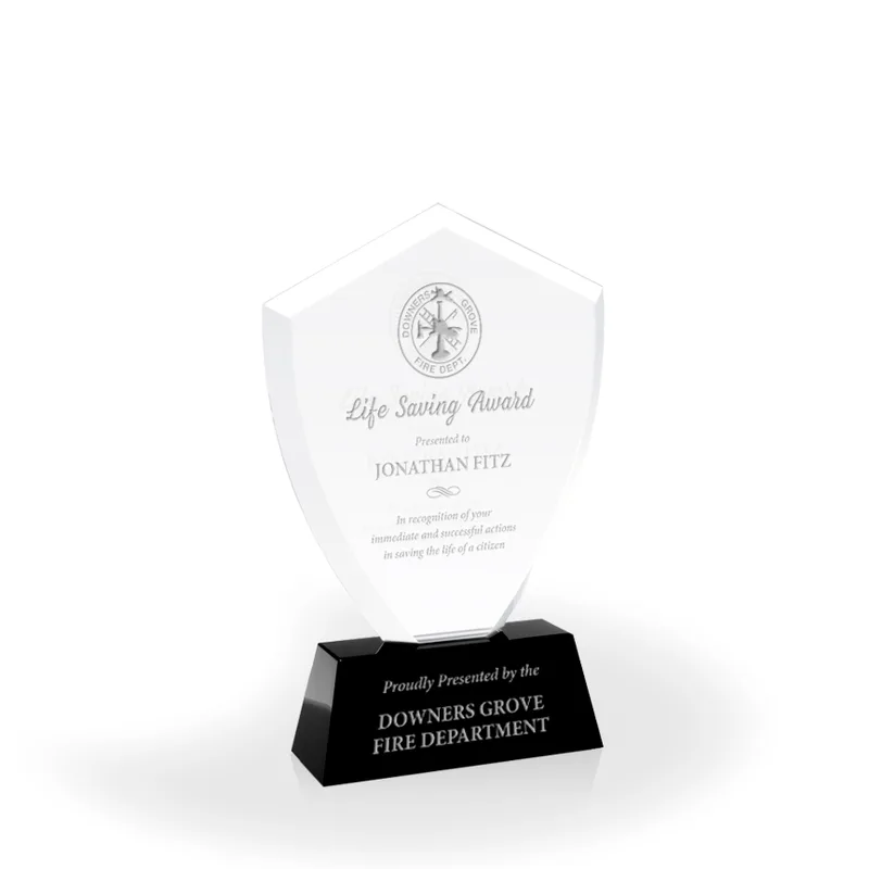 Denver Engraved Crystal Shield Award