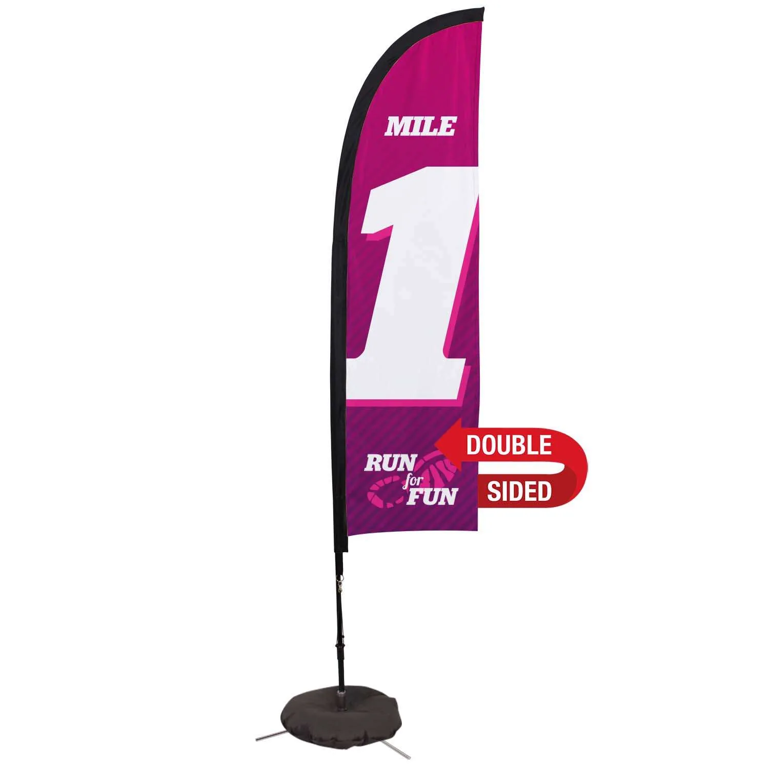 7' Premium Blade Sail Sign Flag, 2-Sided, Scissor Base