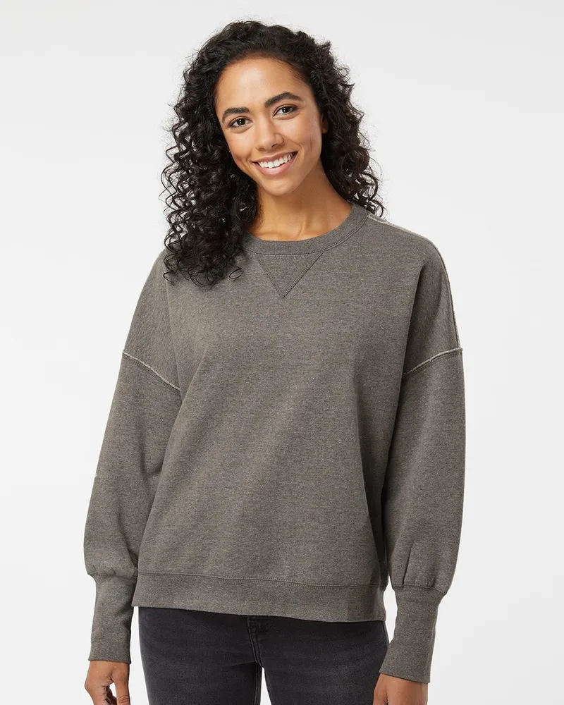 MV Sport® Women's Sueded Fleece Crewneck Sweatshirt view 2
