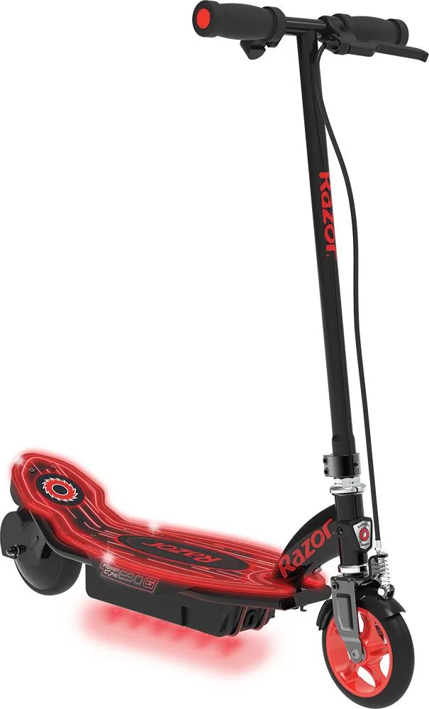 Razor USA Power Core E90 Glow Electric Scooter - Black/Red (Rb)