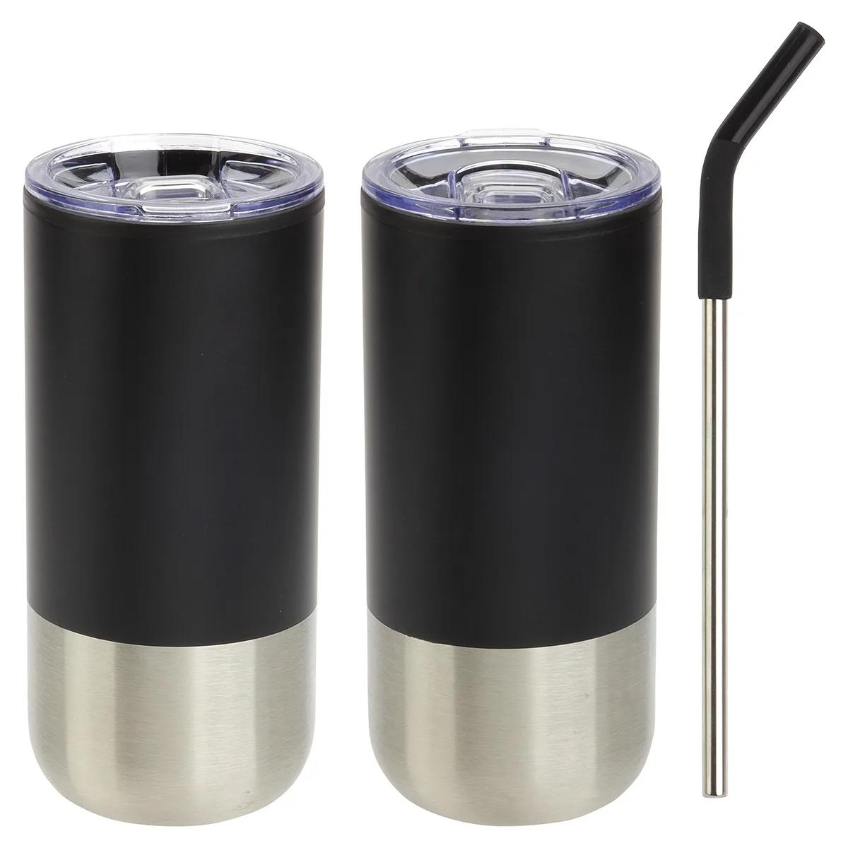 Oxford 16 oz Stainless Steel/Polypropylene Tumbler with Straw view 4