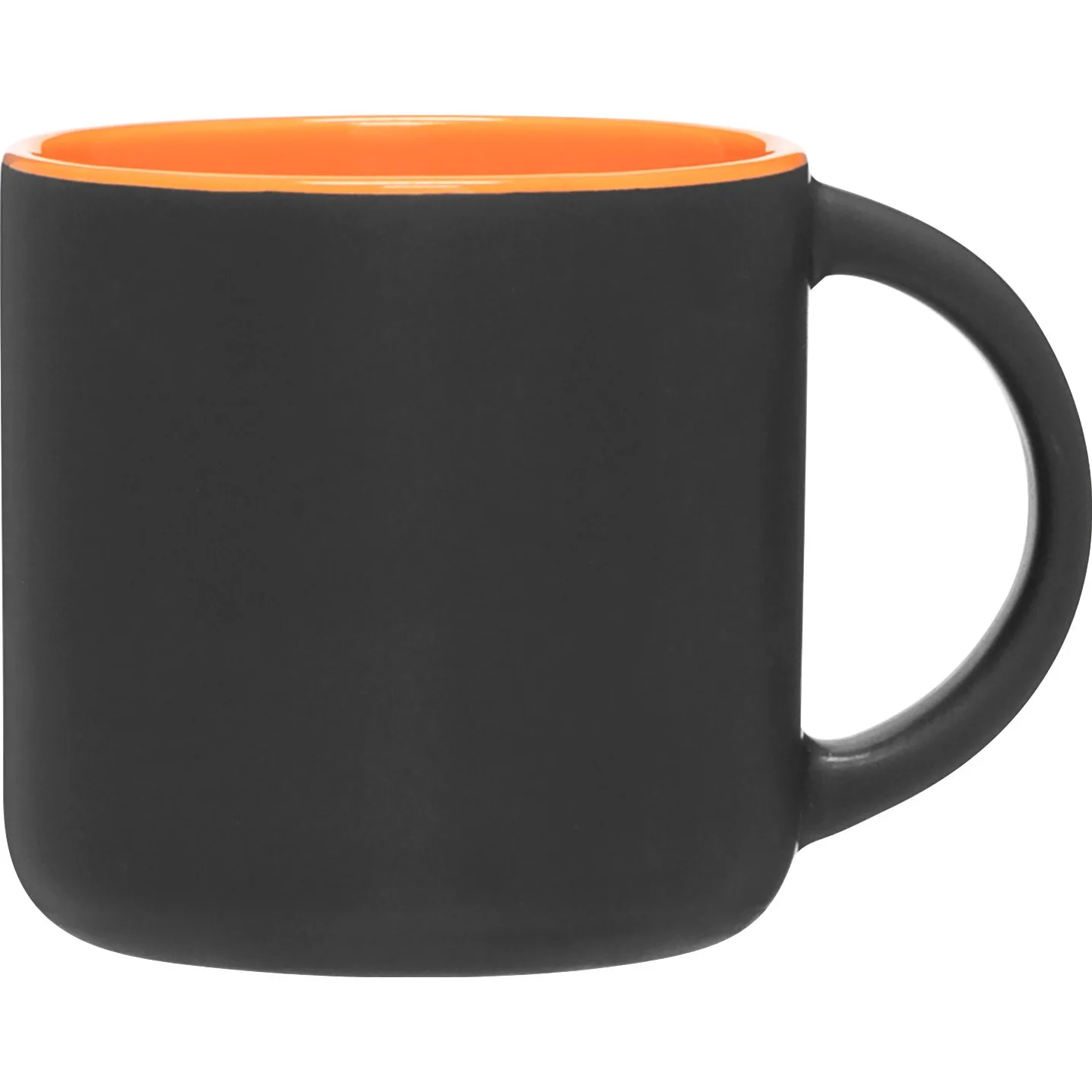 14 oz Minolo Ceramic Mug (Matte Black/Orange) view 2
