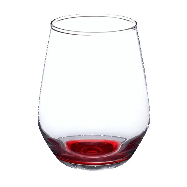 Perfected 12 oz Silicia Stemless Wine with Color Bottom view 2