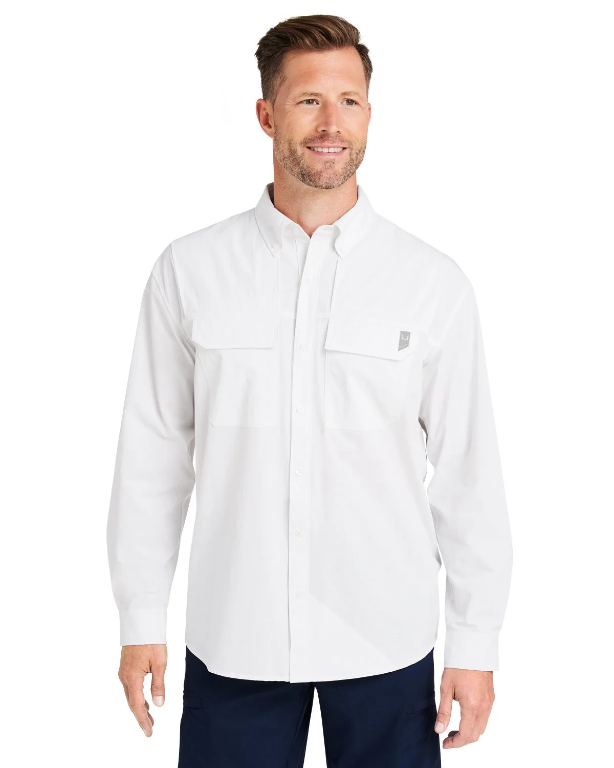 HUK® Men's Creekbed Pocket Long Sleeve Fishing Shirt view 5