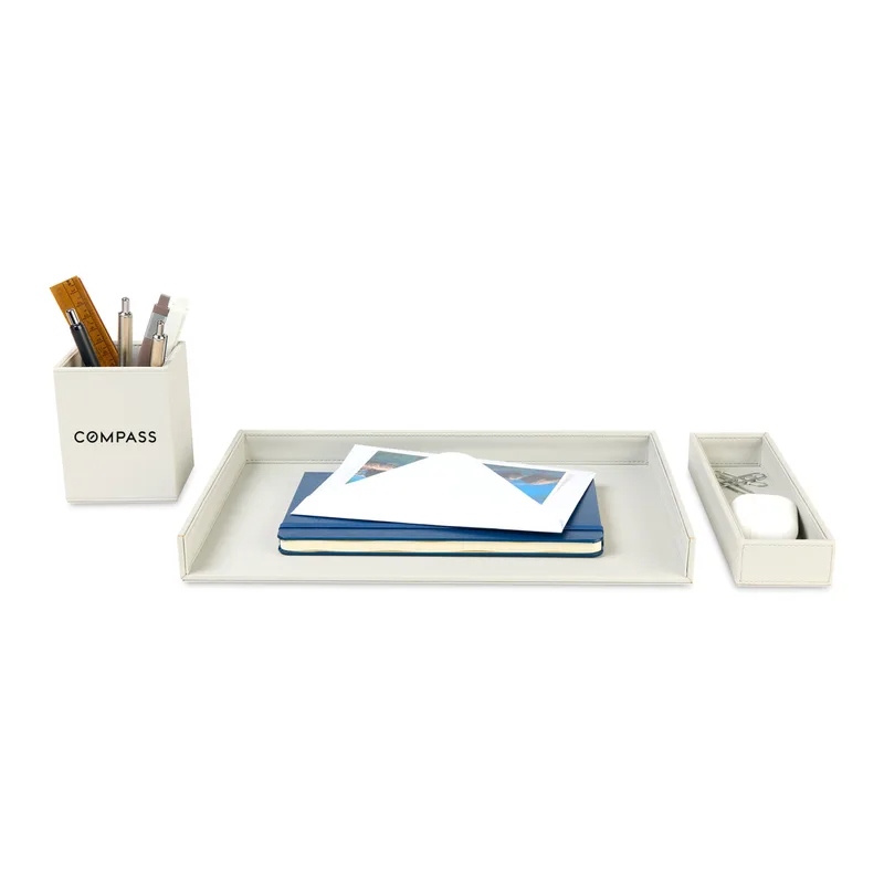 Easton 3 Piece Desktop Organizer Set - Light Grey