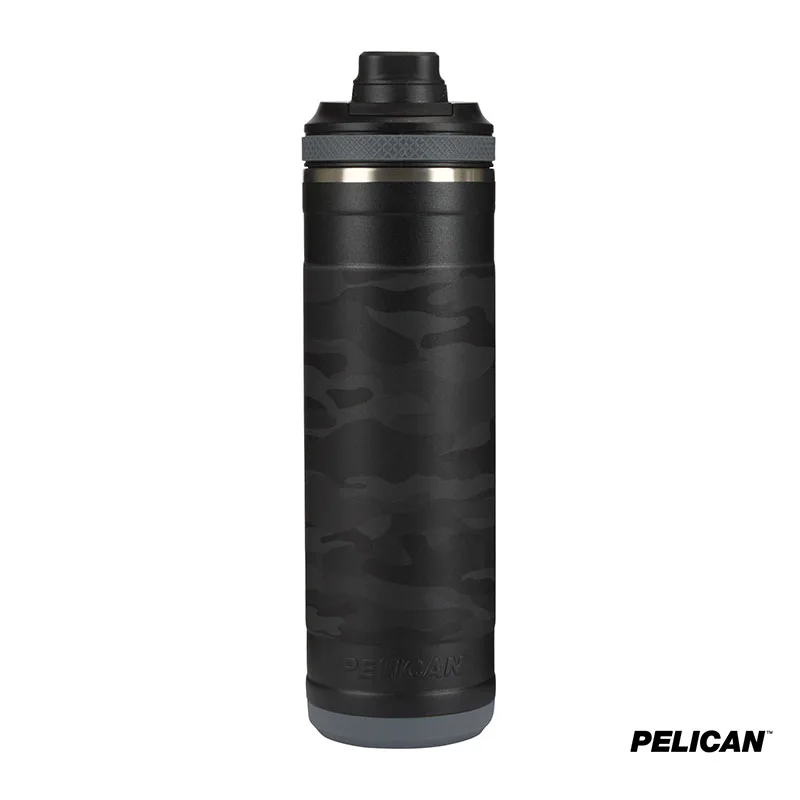 Pelican Pacific Chug 26 oz. Recycled Double Wall Stainless Steel Black Camo Water Bottle view 2