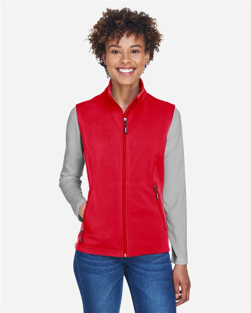 CORE365™ Women's Cruise Two-Layer Fleece Bonded Soft Shell Vest view 2