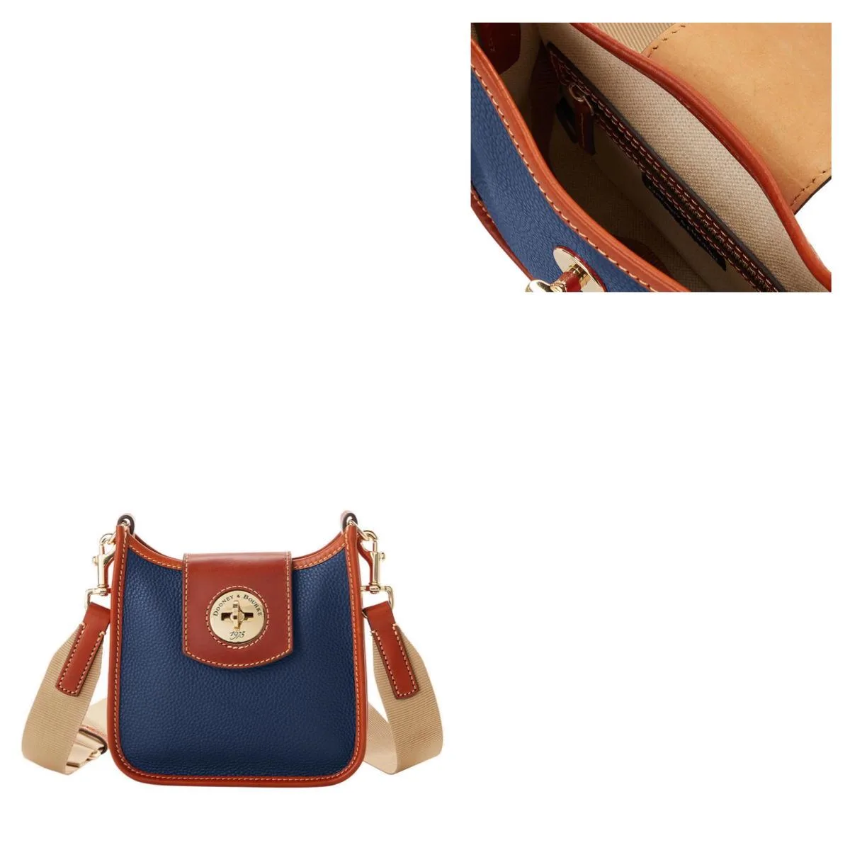 Dooney & Bourke Blue Pebble Turnlock Messenger 20