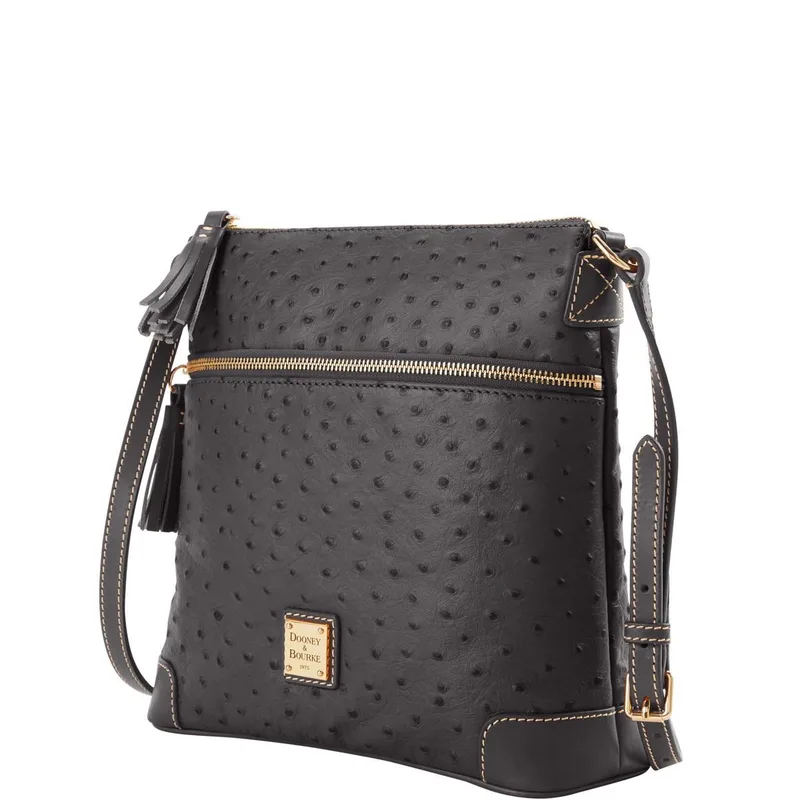 Dooney & Bourke Ostrich Tassel Crossbody Bag - Black