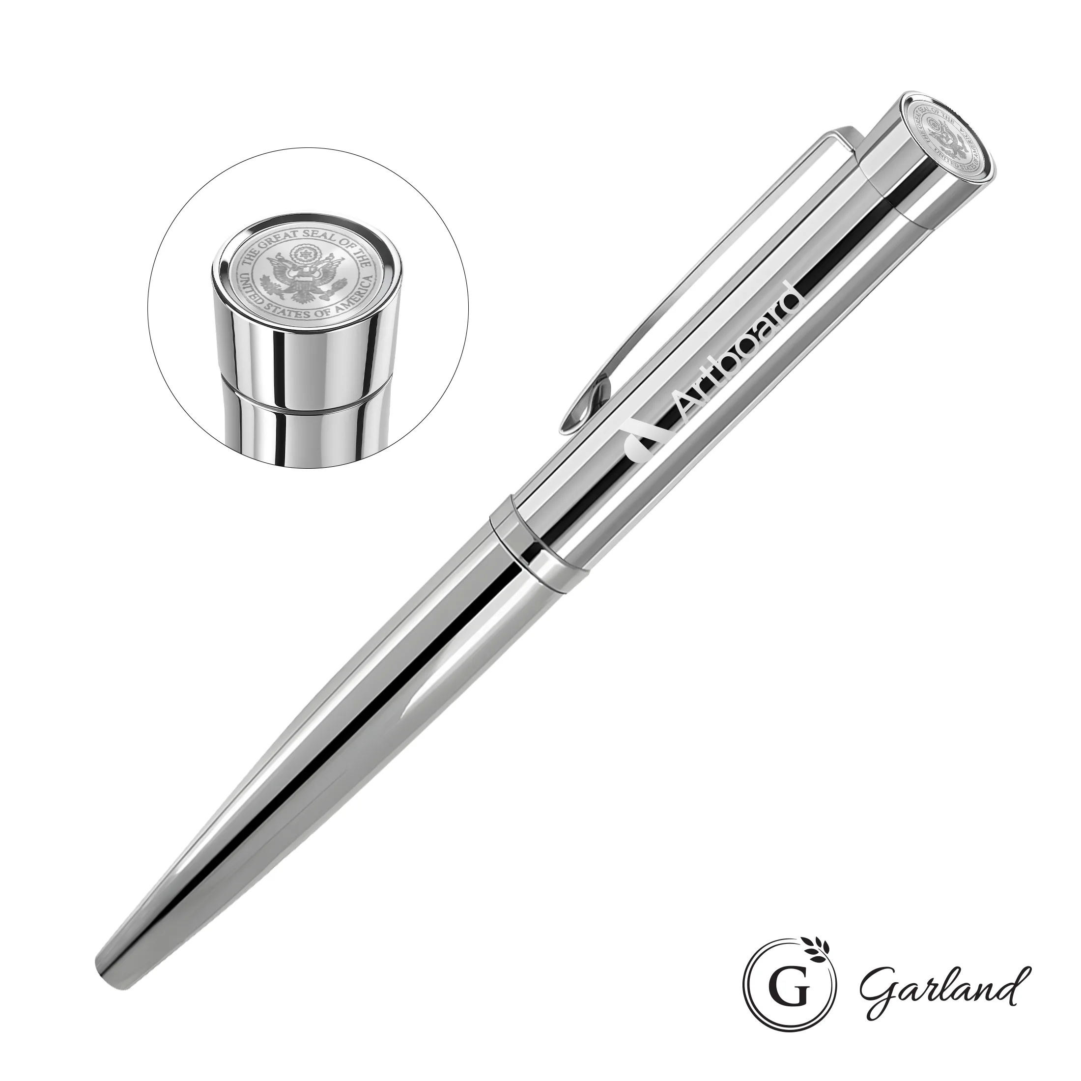 Custom Emblem, Rollerball, Chrome, Chrome / Chrome
